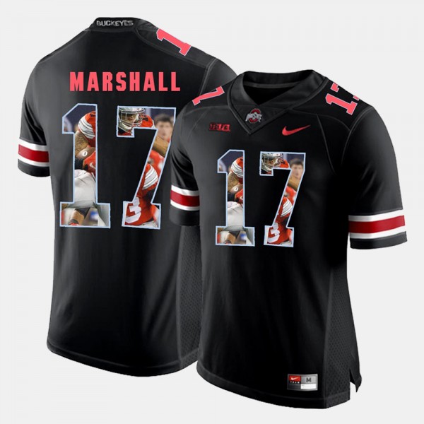 Ohio State Buckeyes Jalin Marshall Men's #17 Black Pictorial Fashion College Football Jersey 2404LJPT4